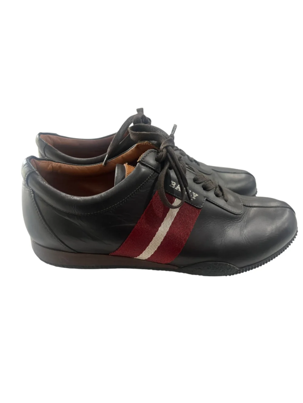 Bally Frenz Men's Black Leather Low Top Sneakers Trainspotting Stripe Size 10 US